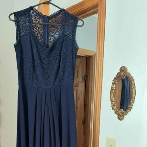 Blue Long Bridesmaids Dress-Size Medium